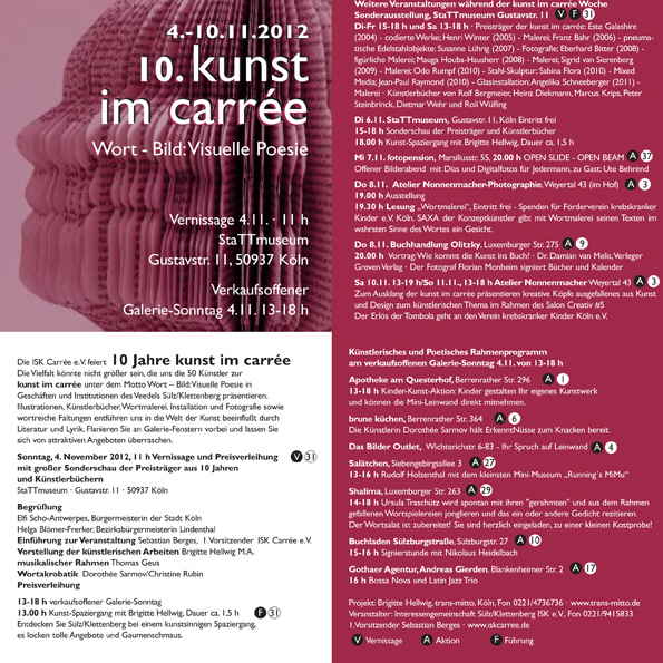kunst im carr�e 2012 Flyer
